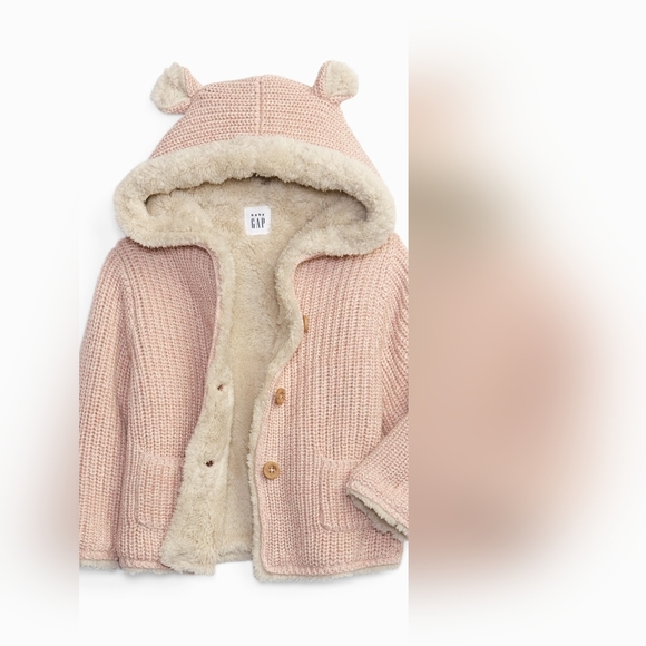 GAP Baby Sherpa-Lined Bear Sweater - Picture 3 of 4